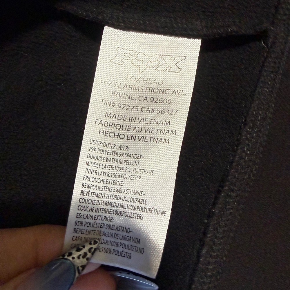 Fox Racing Softshell Jacket Mens Lg Black Grey Waterproof Full Zip Logo Hooded - Picture 4 of 14